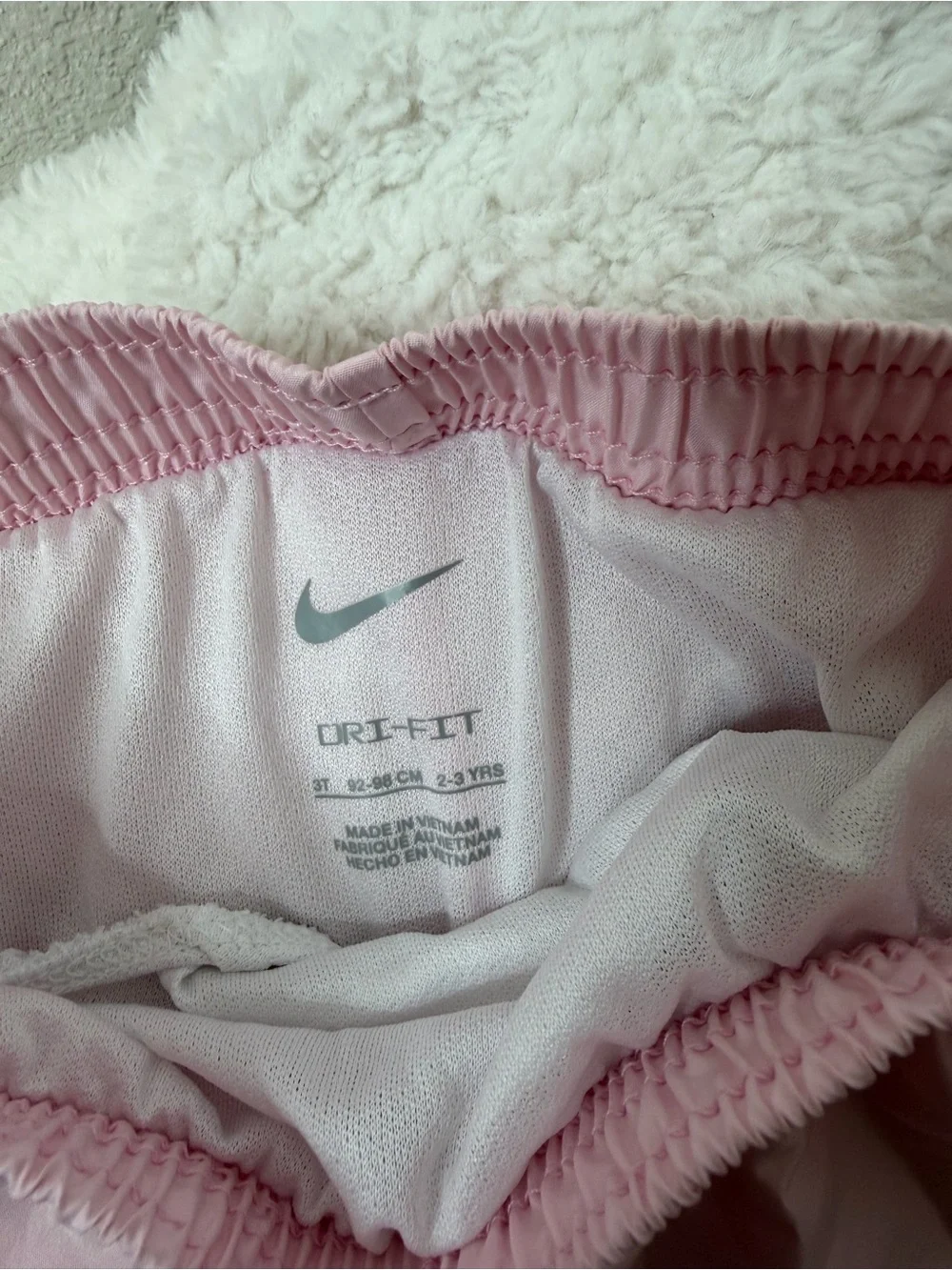 Nike girl Light Pink Athletic Shorts with Bright Pink Trim
